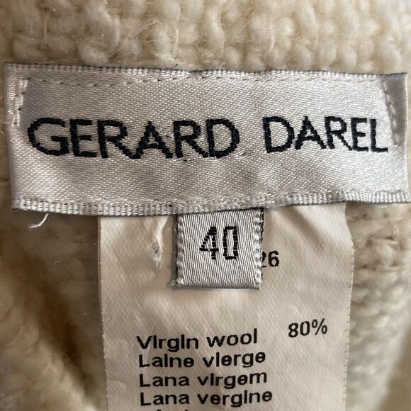 Gerard Darel‎ Sweater Womens 8 Cream Cardigan Virgin Wool Blend Poland Knit - Picture 6 of 9